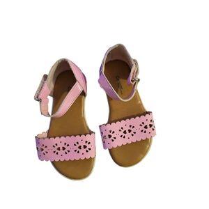 George Pink and Tan Floral Kids Sandals. Size 8